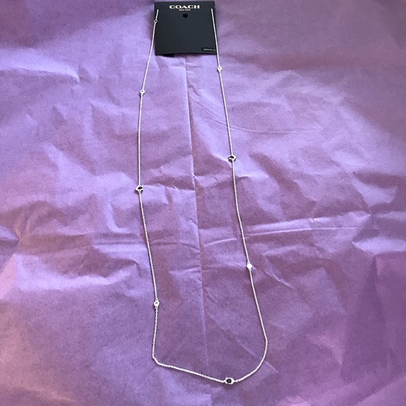 Coach Chain Long Necklace (F37670) Silver - Picture 2 of 5